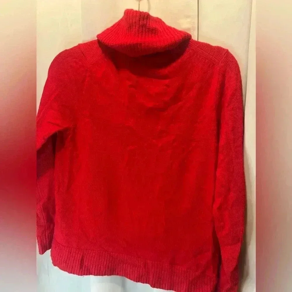 J Crew Merino Wool Blend Red Sweater Size medium